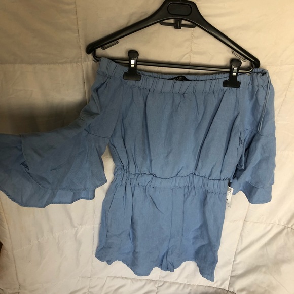 Zara blue off the shoulder romper - Picture 5 of 6